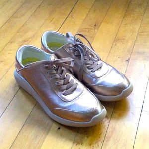 Kenneth Cole metallic platform sneakers